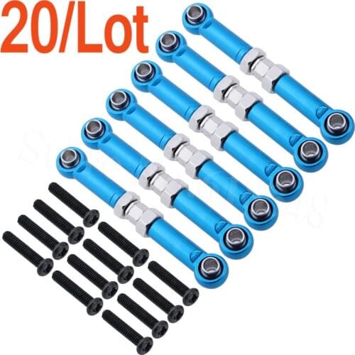 20pcs Adjustable Aluminum Turnbuckle Rod Linkages Pull Rod Front Rear Servo Link A959-03 For WLtoys A959 A969 A979 K929