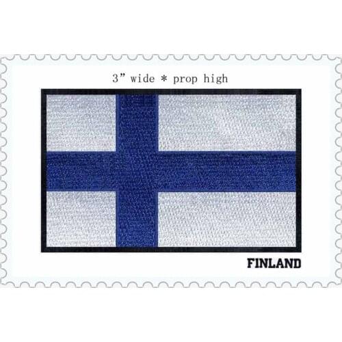 3" wide embroidery flag patch of FINLAND 3d military insignia