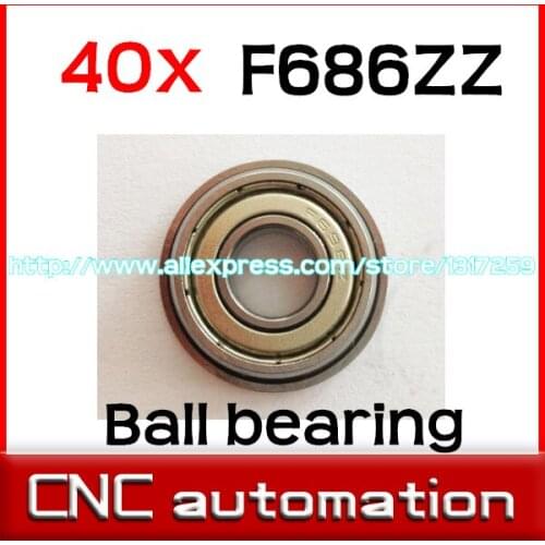 40pcs flange bearing Thin wall deep groove ball bearings F686ZZ 6*13*15*5*1.1 mm radial shaft