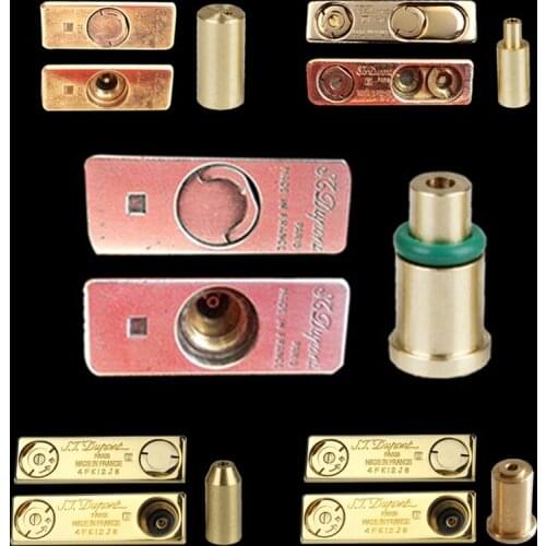5 in 1/Set Durable Brass Copper Nozzle Refill Butane Gas Adapter For S.T Dupont Lighter Yellow/Red/Green/Blue Caps Easy To Use