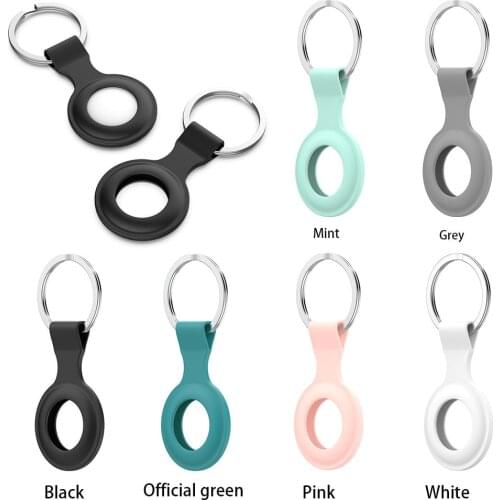 50pcs Retainer Cases For Apple Airtags Location Trackers Hanging Durable Solid Silicone Buckle AntiLost Protective Covers