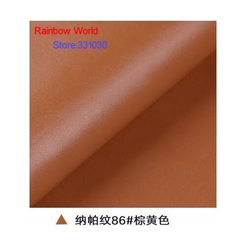 86# brown High Quality Nappa Stripes vein grain PU Leather fabric for DIY sofa bed shoes bags Garment material(138*100cm)