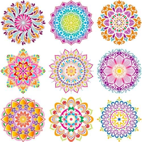 9pc Mandala Stencil Painting Template DIY Wall For Decor Scrapbooking Album Embossing Office School Supplies Reusable 30.5cm