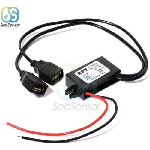 DC/DC 12V to 5V 3A 15W Car Power Buck Converter Regulator Dual USB Step Down Voltage Power Supply Output Adapter