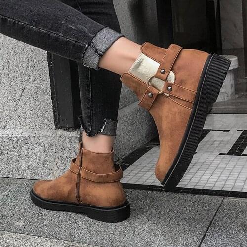 Boots womens flat platform boots womens fashion autumn and winter boots
