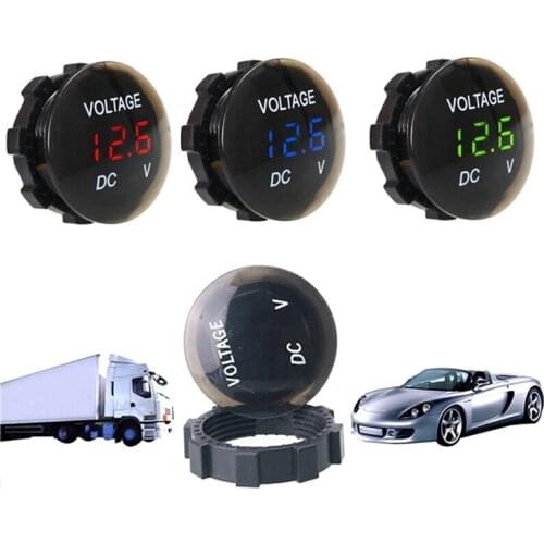 DC12CV 24V Digital Voltmeter LED Car Motocycle Voltage Detector Current Meter Waterproof Battery Voltmeter Digital Display