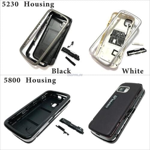 For Nokia 5800 5230 Housing Front Faceplate Frame Case+Back cover battery door cover+Keypad