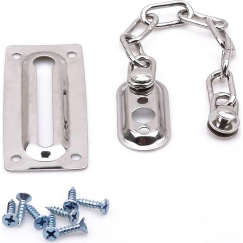 Door Restrict Window Anti-theft Loack Stainless Steel Silver Color Safety Chain Locks Bolt Latch Cabinet Guard