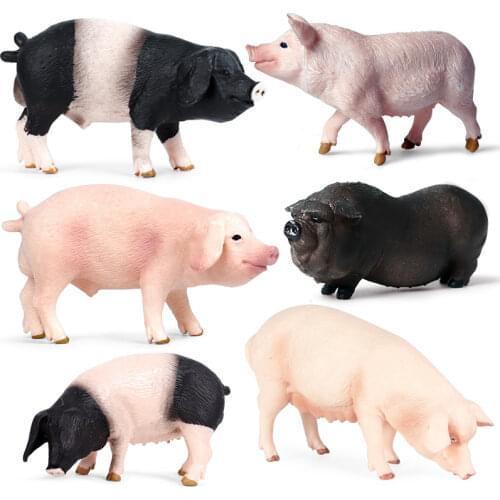 Simulated wild boar Pig Model Farm Animal Pig Family Set Figurines Action Figure Educational Toys for kids Home Decor