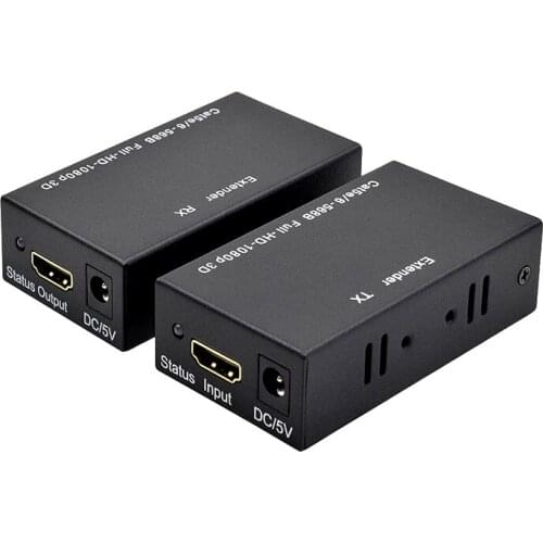 60M HDMI-compatible Extender 1080p 3D Transmitter Receiver Via Cat 5e CAT6 RJ45 Ethernet Cable Video Converter Laptop To Monitor