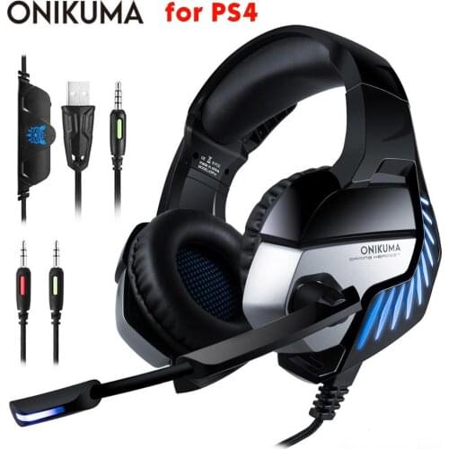 ONIKUMA K5 PRO Gaming Headset with Mic Gamer 3.5mm Stereo Headphones Noise Cancelling Over Ear Cups for PS4 Gamepad Xbox Laptop