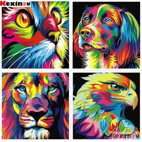 KEXINZU 5D DIY Diamond Painting Full Square Diamond Embroidery Color animals flower Rhinestones Mosaic Handmade Home Y0243