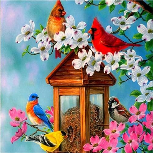 Kexinzu 5D DIY Full Square/Round Drill new Diamond Painting"Red bird"3D Embroidery Rhinestone Cross Stitch 5D Home Decor K0874