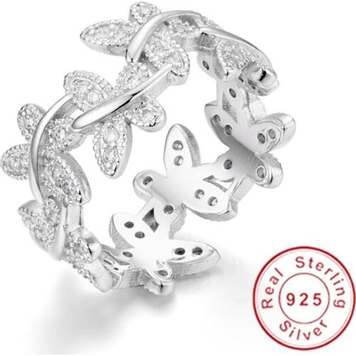 High quality Authentic 925 Sterling Silver flower Rings with pave 5a Zircon cz Wedding rings European Women style size 5-10 gift