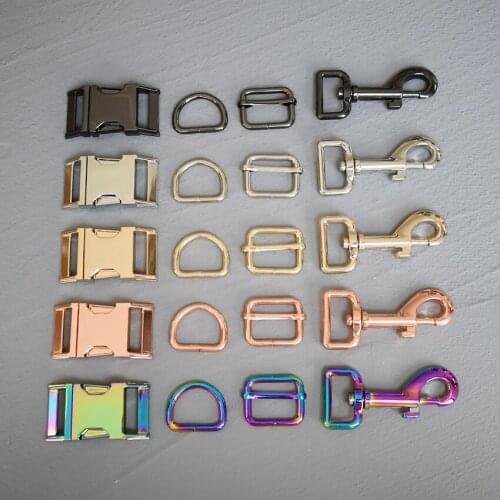 50 Sets 25mm Webbing Metal Hardware Strap Slider D Ring Release Belt Buckle For Pet Dog Collar Paracord Sewing Accessory 25-4s