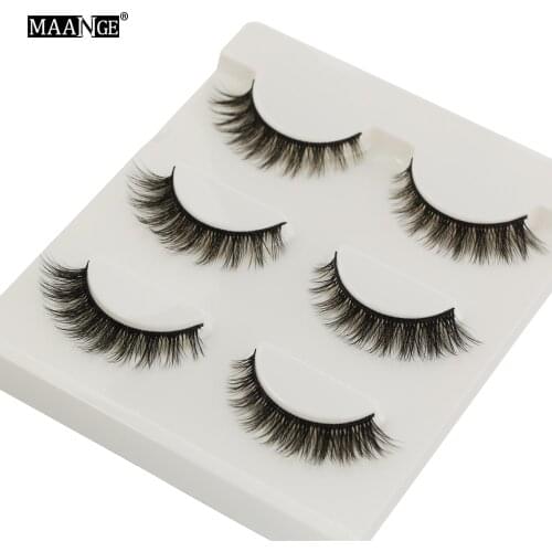 MAANGE New 3D Mink Eyelashes Natural Long False Eyelashes Handmade Makeup Beauty Thick Eye Lashes Extension Tools For Sexy Women