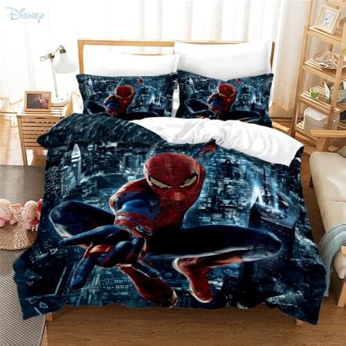 New Pattern Marvel Spider Man Bedding Set for Boys Girls Adults Gift Classic Digital Print Pillowcase Duvet Cover Sets Bed Linen