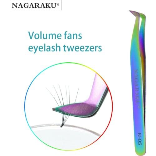 NAGARAKU Eyelashes Makeup Maquiage N-04 N-05 Accurate Tweezers Fans Eyelash Tweezers Russian Volume Tweezers Auto-fans Tweezers
