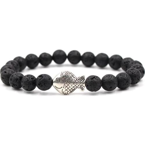 Simple Alloy Accessories Men Bracelet Tibetan Buddha Bracelet chakra Diffuser Bracelets Natural Lava Stone Bead Jewelry