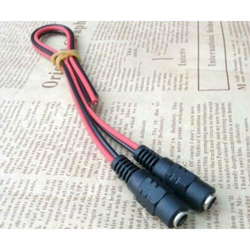Pure Copper Conductor 5.5*2.1 RVB Wire Female Connector DC Dual Connection Cable Power Supply 5521 Power Female Connector
