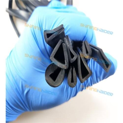 Length 1-5m U type rubber sealing strip with different size Glass edging strip Stainless steel edging sealing strip