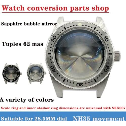 Seiko Yuanzu 62MAS modified case sapphire pot cover bubble watch mirror retro diving watch custom matching NH35 movement