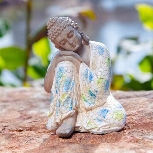 Sleeping Thai Buddha Statue Buddhism Figurine Office Tabletop Sculpture Decor