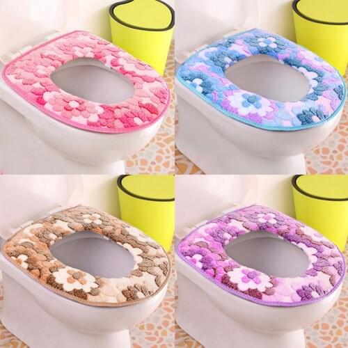 SRYSJS Toilet Seat Warmer Coral fleece Thicken Carpet Toilet Seat Cover Soft Comfortable Baby Potty Seat Overcoat Toilet Case