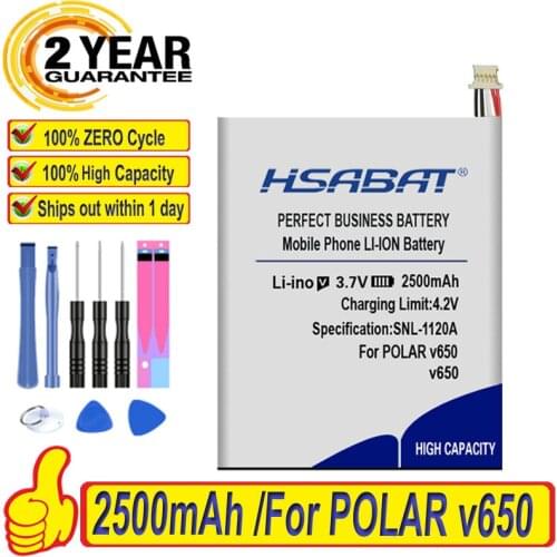 Top Brand 100% New 2500mAh Battery for POLAR v650 internal lithium Batteries + free tools