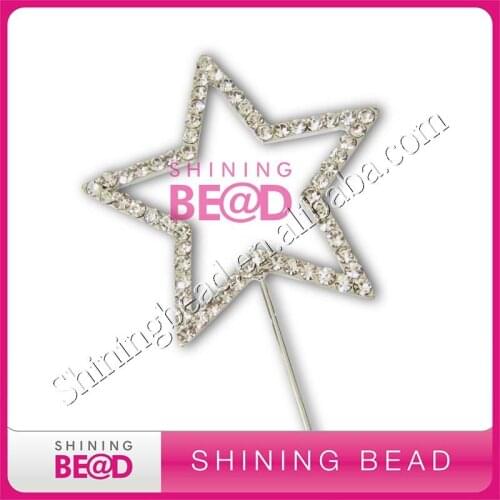 6x6CM Star Shape Rhinestone Party Cake Topper,FREE SHIPPING,50pieces/lot,Fashion Star Wedding Party Rhinestone Cake Topper