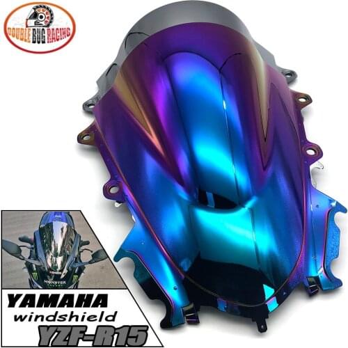 Motorcycle Double Bubble Windshield Windscreen Viser Visor Deflector For YAMAHA YZF R15 V3.0 2017-2021 YZF-R15 V3 2020 2021