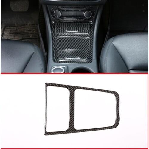 Real Carbon Fiber Interior Center Storage Box Trim Ashtray Frame For Mercedes Benz CLA GLA A Class W117 C117 W176 X156 2013-2018