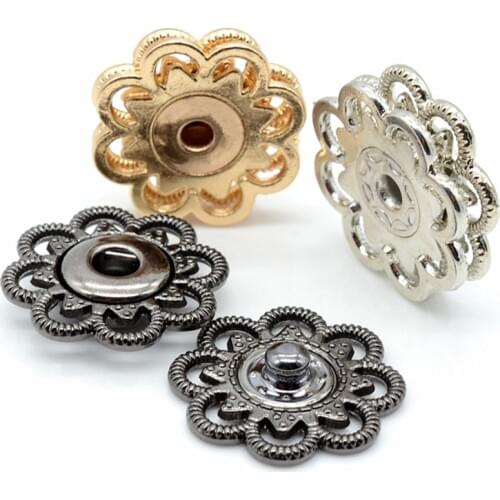 XUNZHE 20set 21mm and 25mm Openwork Petal Metal Sewing Snap Coat, Sweater, Bag Invisible Buckle Home Sewing Accessories