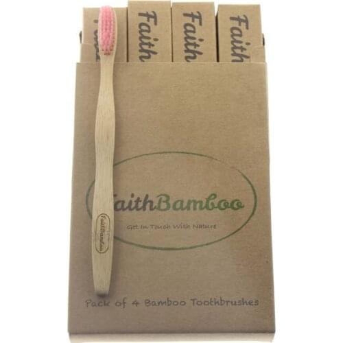 Women Gift Packing Pink Bristle Environmentally Eco Friendly Travel Home Hotel Oral Hygiene Tool Adult Bamboo Toothbrush Set Kit