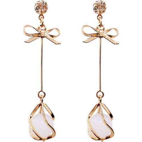 Bow Knot Earrings for women Opal Long Ears Jewelry Accessories Fashion Party Decorations Female Gift Earings