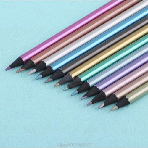 12Pcs Metallic Non-Toxic Colored Drawing Pencils 12 Color Drawing Sketching Pencil Jy30 20 Dropship