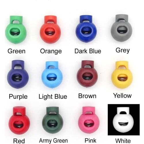 12pcs/pack Colorful Plastic Ball Cord Locks Round Toggle Clip Stopper Widely Used For Clothing/Backback/ Paracord