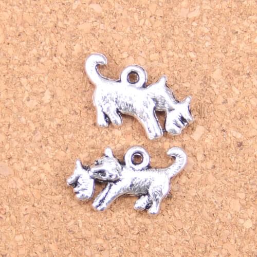 76pcs Charms cat catch mouse 21x12mm Antique Pendants,Vintage Tibetan Silver Jewelry,DIY for bracelet necklace