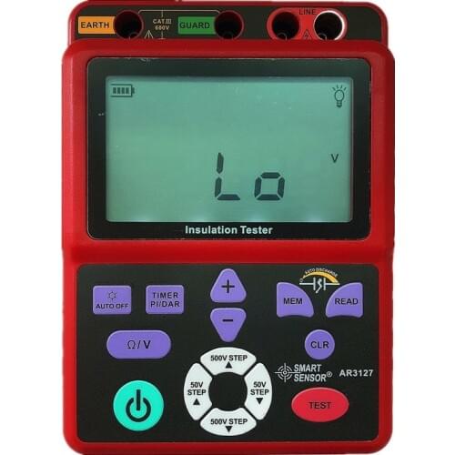 AR3127 Digital High Voltage Insulation Resistance Tester 5000V Megger Shake Table Electronic Table 0.0-1000G Ohm Resistor