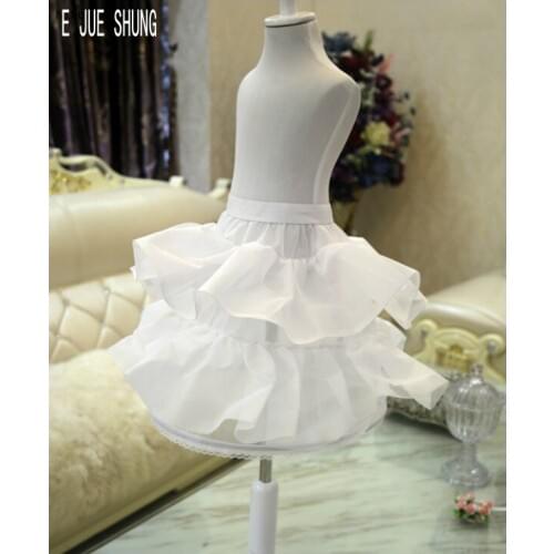 E JUE SHUNG White Children Petticoats for Flower Girl Dresses Wedding Accessories Fashion Ruffle Kids Crinoline Underskirt