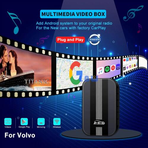 Wireless Carplay Car Radio Multimedia Box for Volvo S60 E-Hybridy V60 XC60 XC90 Hotspot Plug & Play Android Auto Play Adapter