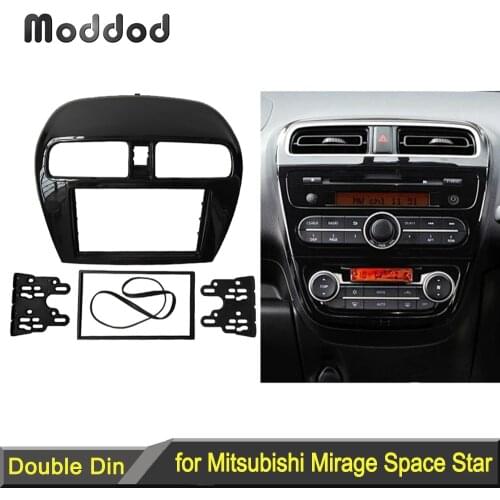 Double Din fascia for Mitsubishi Mirage Space Star Attrage Radio Stereo Panel Dash Mounting Installation Trim Kit Face Frame