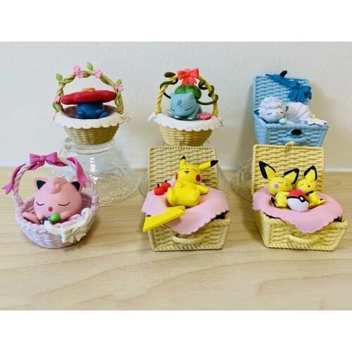 6Pcs/Set Cartoon Bulbasaur Jigglypuff Vileplume Vulpix Pichu Pika Action Figure Toys Anime Pokemones Figure Dolls Collections