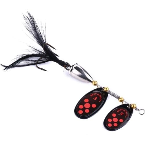 HENGJIA 1PC 6.5cm 13g isca spinnerbaits trolling blade sequins spinner spoons with feather wobbler pesca fishing lures