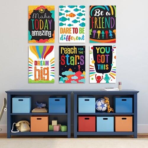 Canvas Painting Motivational Inspirational Posters Positive Teacher Wall Art Office Classroom Wall Art Picture Home Decoration