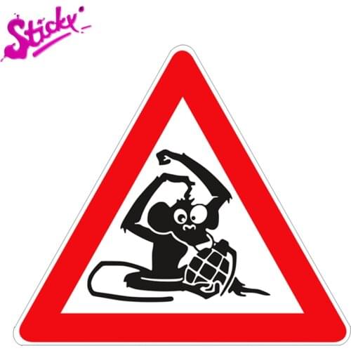 STICKY Funny Monkey Mine Warning Plaques & Signs Car Sticker Decal Decor Motorcycle Off-road PVC Vinyl Stickers