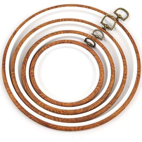 Retro Embroidery Hoop Cross Stitch Plastic Oval Round Hoop Ring Photo Frame for DIY Cross Stitch Swing Household Sewing Tool