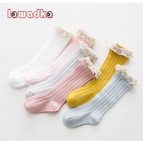 Lawadka 6Pairs/lot Spring Autumn Baby Girl Boy Stockings Striped Lace Children Long Stocking Casual Kids From For 0 to 5 Years
