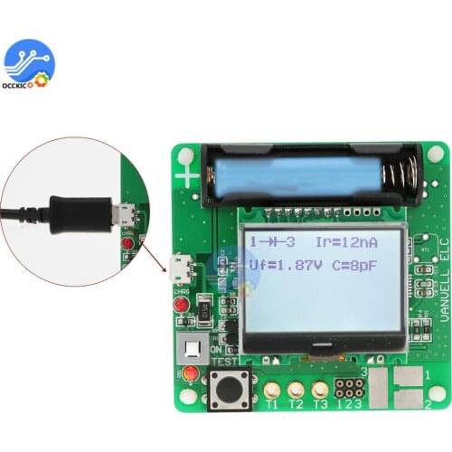 LCR-T4 Mega328 M328 Multimetr Transistor Tester Multifunction Capacitance Meter MOS PNP NPN LCR With Test Line
