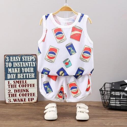 Baby Boys Girls Summer Sports Suit Sets Sleeveless Top+shorts Basketball Two-piece Sets For Children Quick-drying Clothes Suit